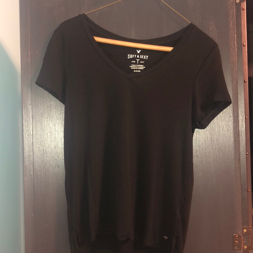 “Soft and Sexy” black V-neck